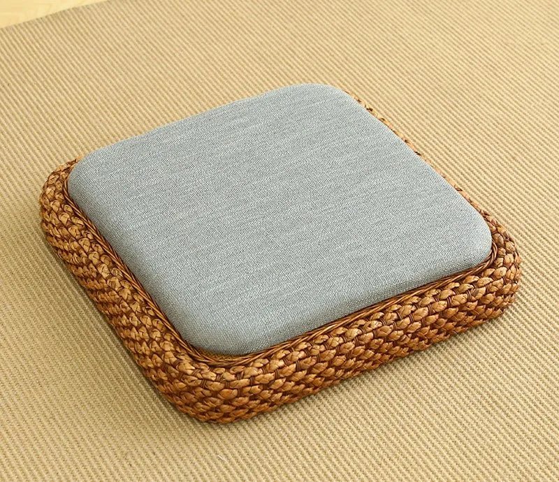 ATELIER-TIBET – Coussin “TatamiSerenity” en Paille Naturelle – Assise Sol & Méditation Zen