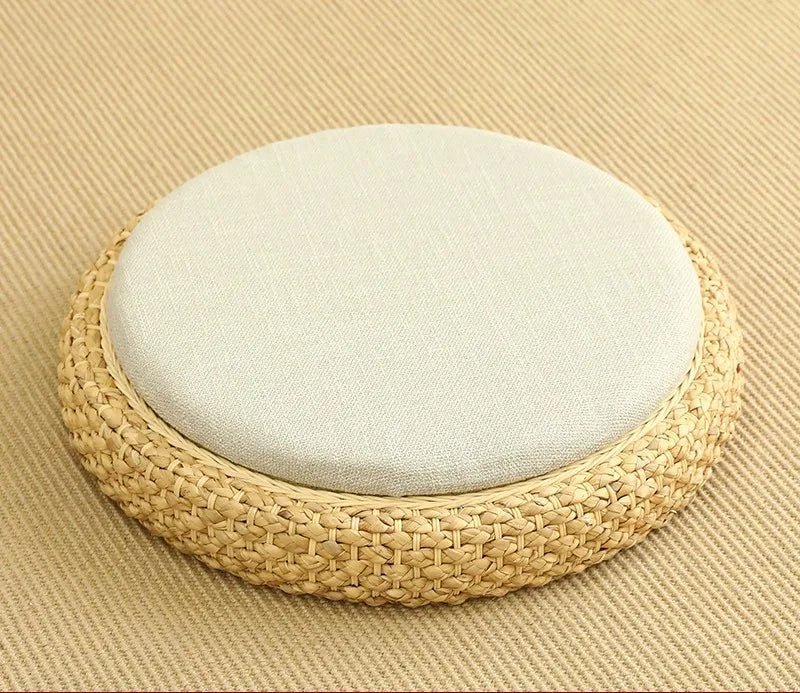 ATELIER-TIBET – Coussin “TatamiSerenity” en Paille Naturelle – Assise Sol & Méditation Zen