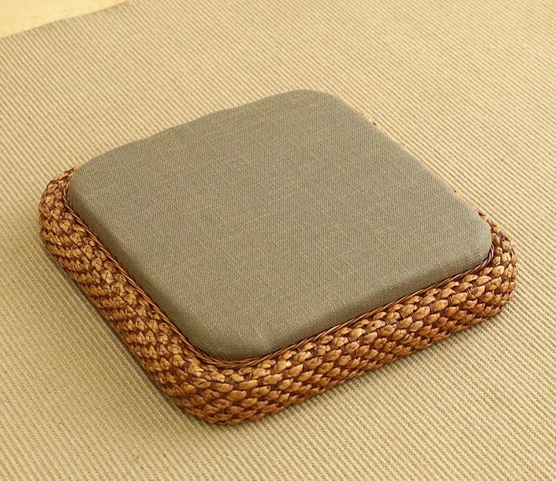 ATELIER-TIBET – Coussin “TatamiSerenity” en Paille Naturelle – Assise Sol & Méditation Zen