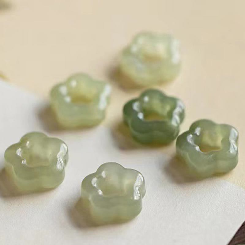 ATELIER-TIBET – Collier Floral en Jade Hetian ou Jade Cyan Naturel