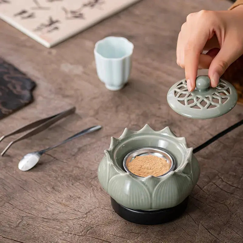 ATELIER-TIBET – Diffuseur d’Encens Électrique Lotus en Céramique, Ambiance Zen & Équilibre