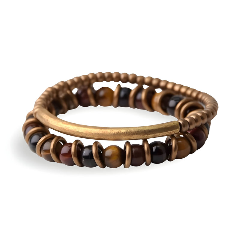 ATELIER-TIBET Bracelet en Cuivre avec Oeil de Tigre