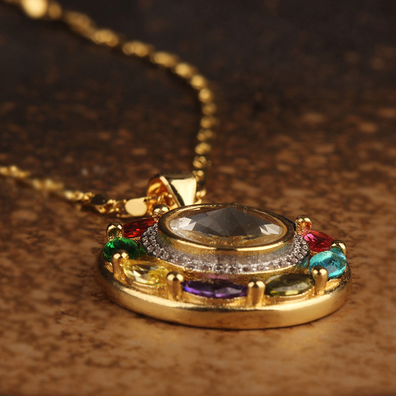 ATELIER-TIBET – Collier-Bracelet Porte-Bonheur en Cuivre & Zircon (Bijou 2-en-1)
