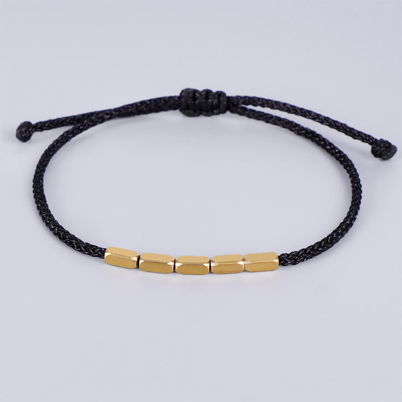 ATELIER-TIBET – Bracelet de Protection en Fil Rouge & Perles de Cuivre, Ajustable