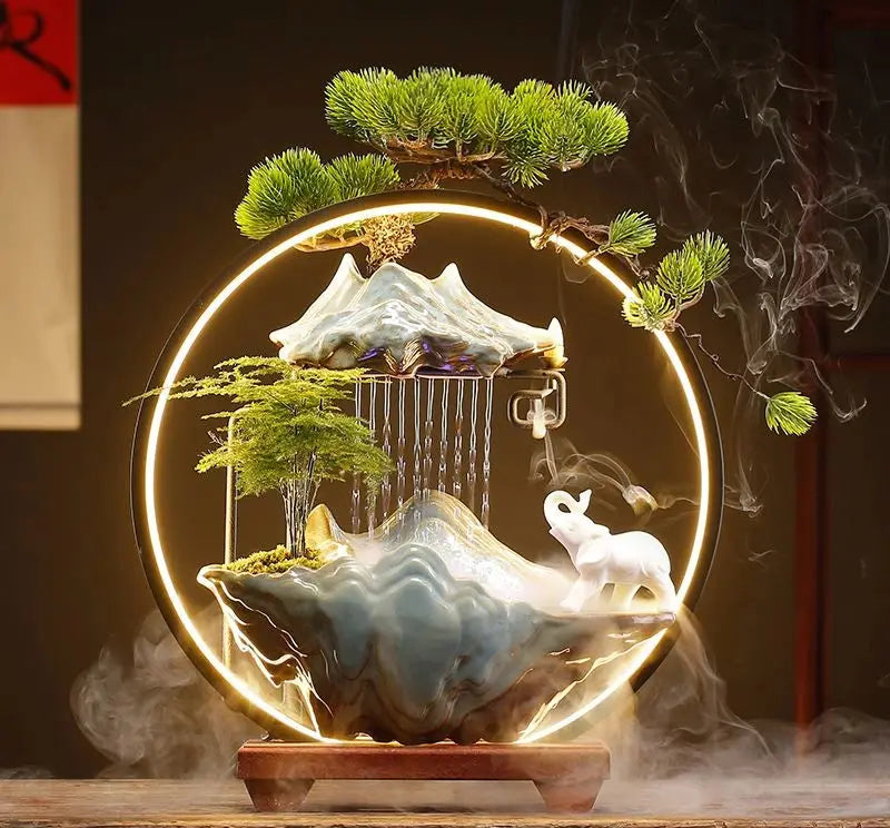 ATELIER-TIBET – Souffle Clair · Fontaine d’Encens LED Cascade Zen