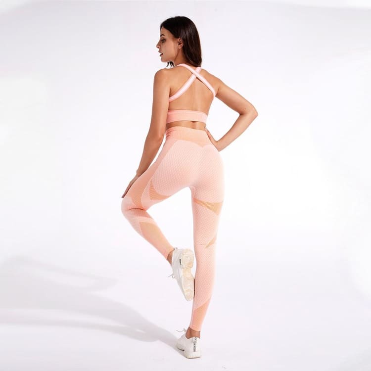 ATELIER-TIBET – Ensemble de Yoga Sans Coutures en Nylon (Soutien-Gorge, Veste & Legging)