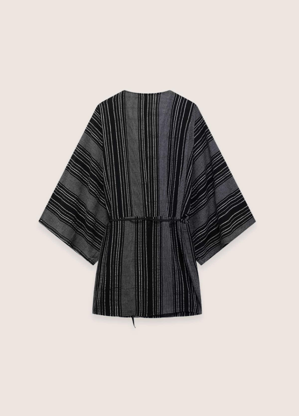 Ensemble kimono femme coton motif rayure noir – Shima