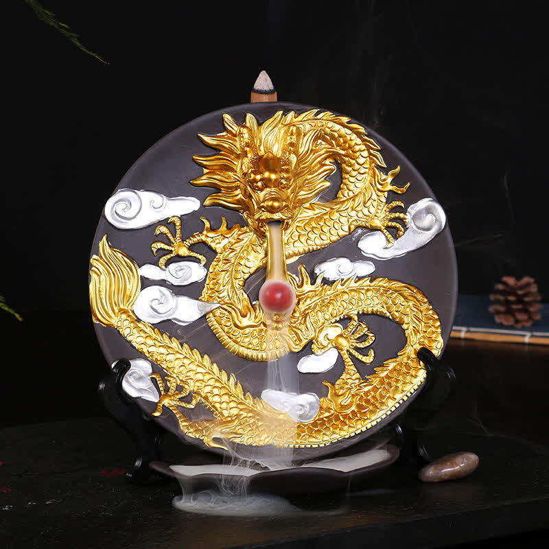 ATELIER-TIBET – Brûleur d’Encens Dragon Céramique à Reflux – Effet Cascade pour Méditation