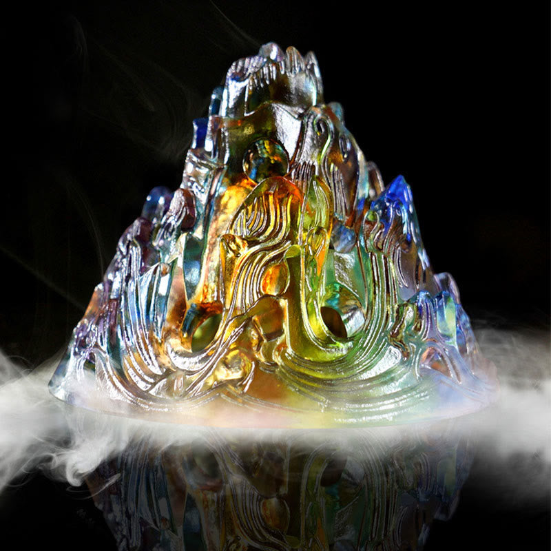 ATELIER-TIBET – Brûleur d’Encens Montagne Cristal Liuli – Méditation & Énergie Apaisante
