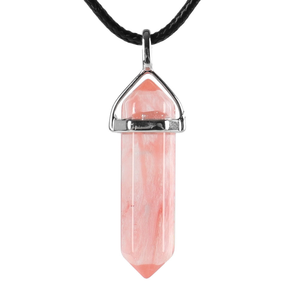 ATELIER-TIBET – Pendentif Chakra Hexagonal en Pierre Naturelle (38 mm)