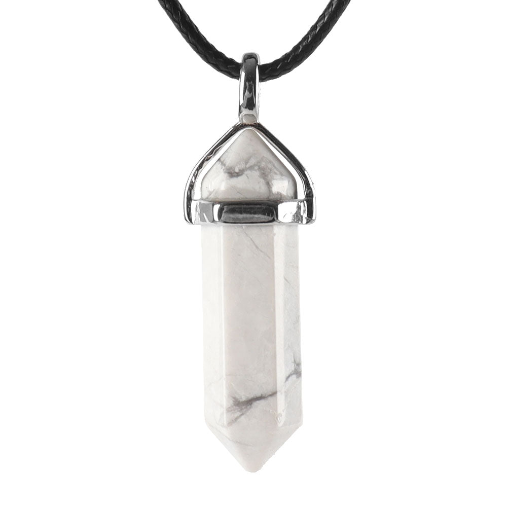 ATELIER-TIBET – Pendentif Chakra Hexagonal en Pierre Naturelle (38 mm)