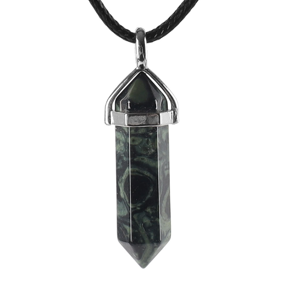 ATELIER-TIBET – Pendentif Chakra Hexagonal en Pierre Naturelle (38 mm)
