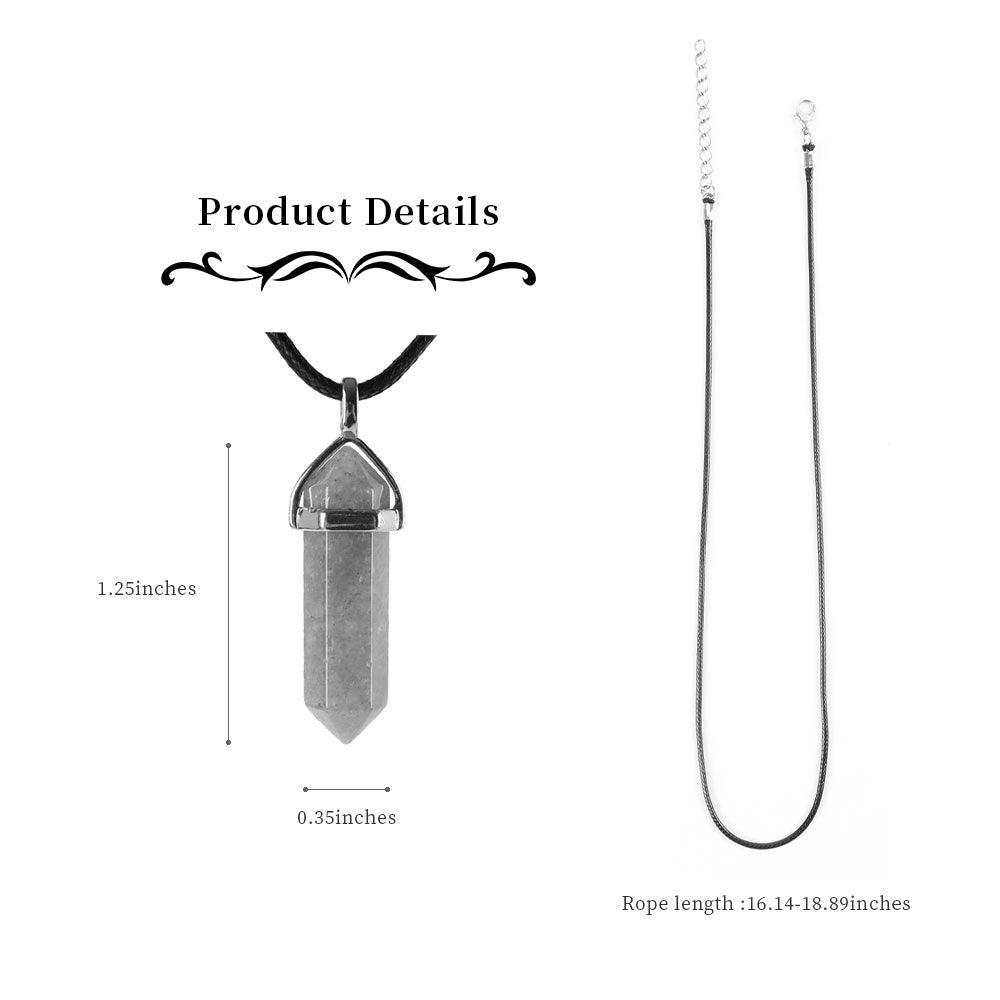 ATELIER-TIBET – Pendentif Chakra Hexagonal en Pierre Naturelle (38 mm)