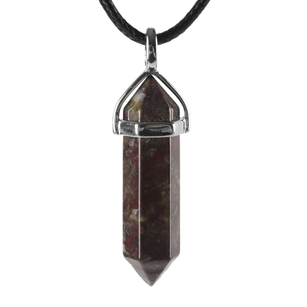 ATELIER-TIBET – Pendentif Chakra Hexagonal en Pierre Naturelle (38 mm)