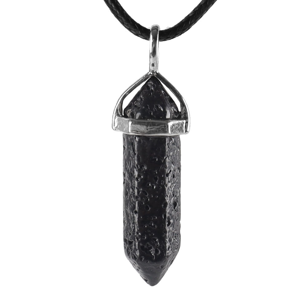 ATELIER-TIBET – Pendentif Chakra Hexagonal en Pierre Naturelle (38 mm)