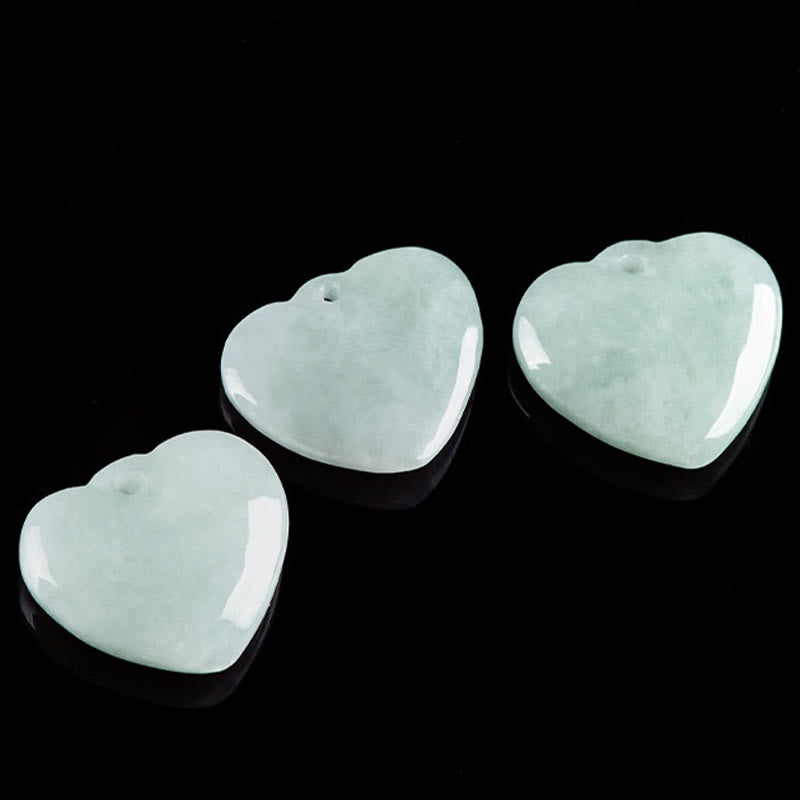 ATELIER-TIBET – Pendentif Cœur en Jade Naturel, Symbole de Prospérité et d’Harmonie