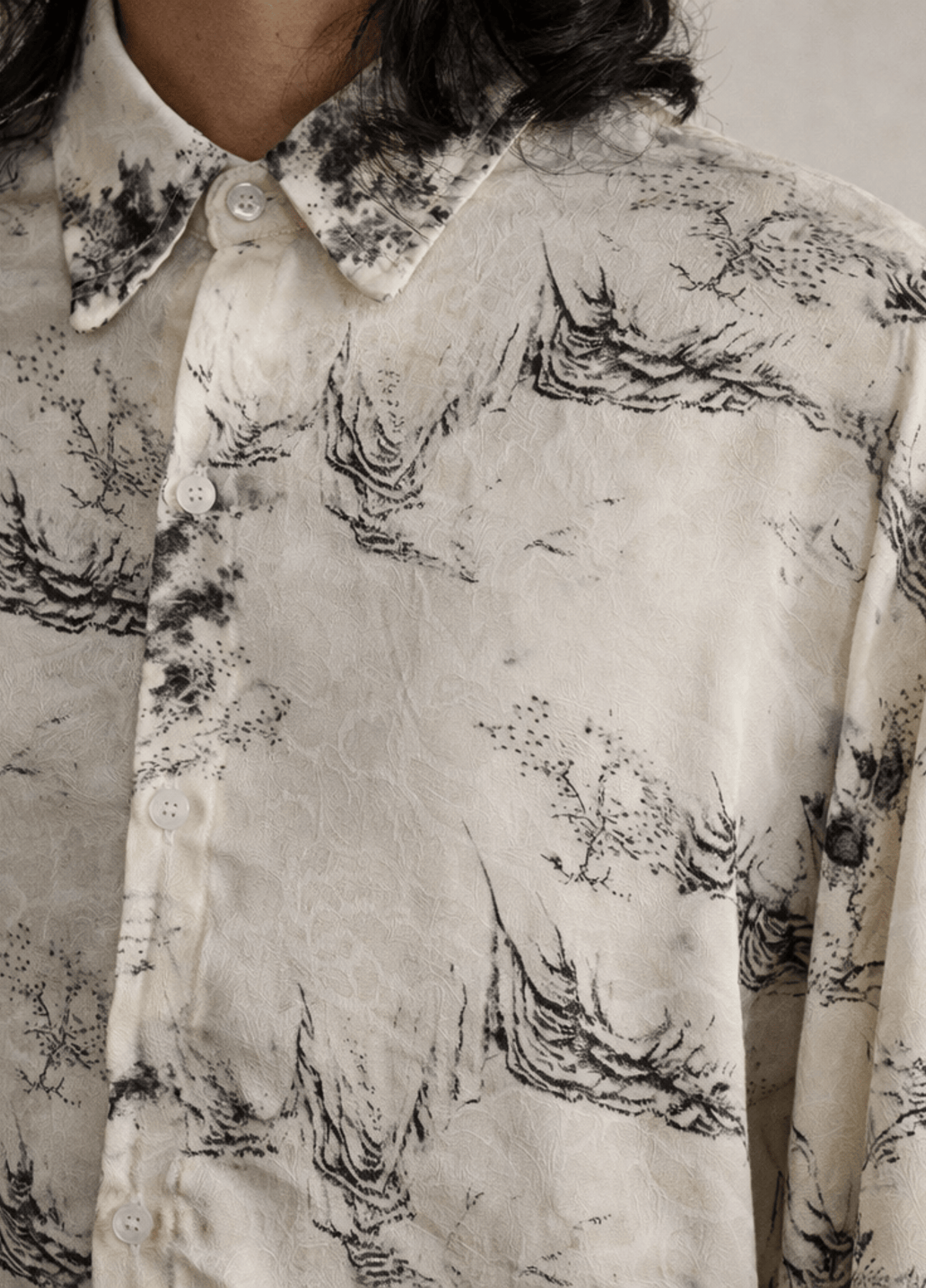 Kimono court femme motif cerisier blanc – Suiboku