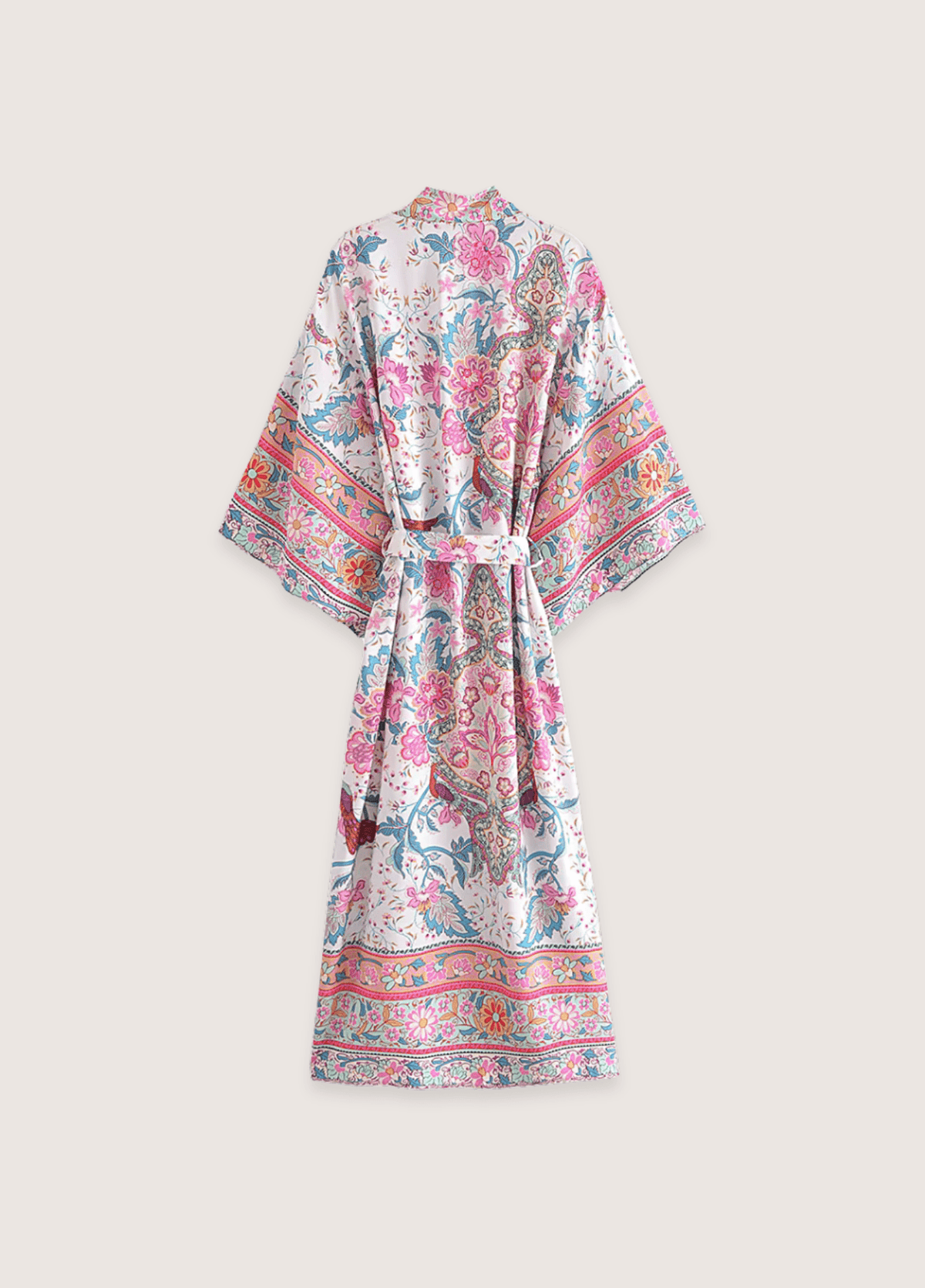 Kimono long femme viscose paisley rose – Bohème Oriental