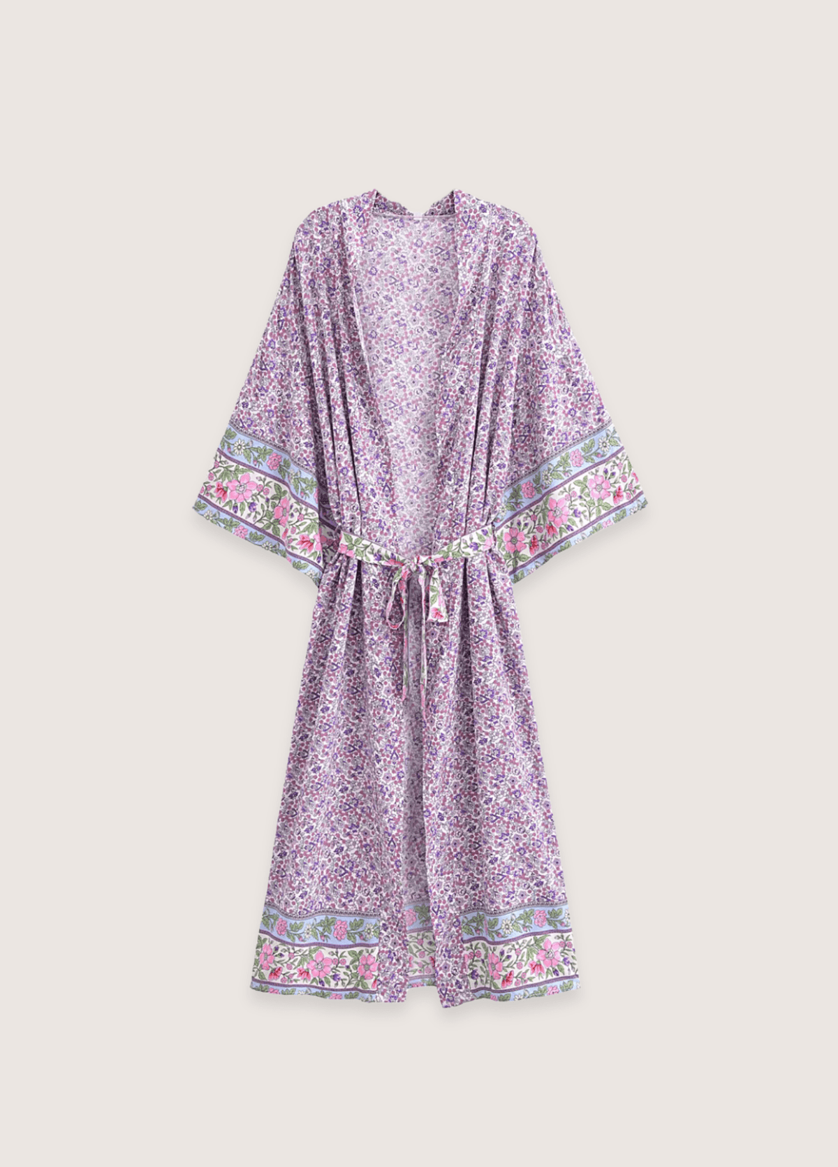 Kimono long femme floral violet – Floral Lilas