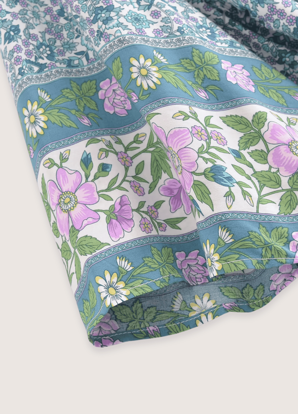 Kimono long femme motif pivoine turquoise – Floral Turquoise