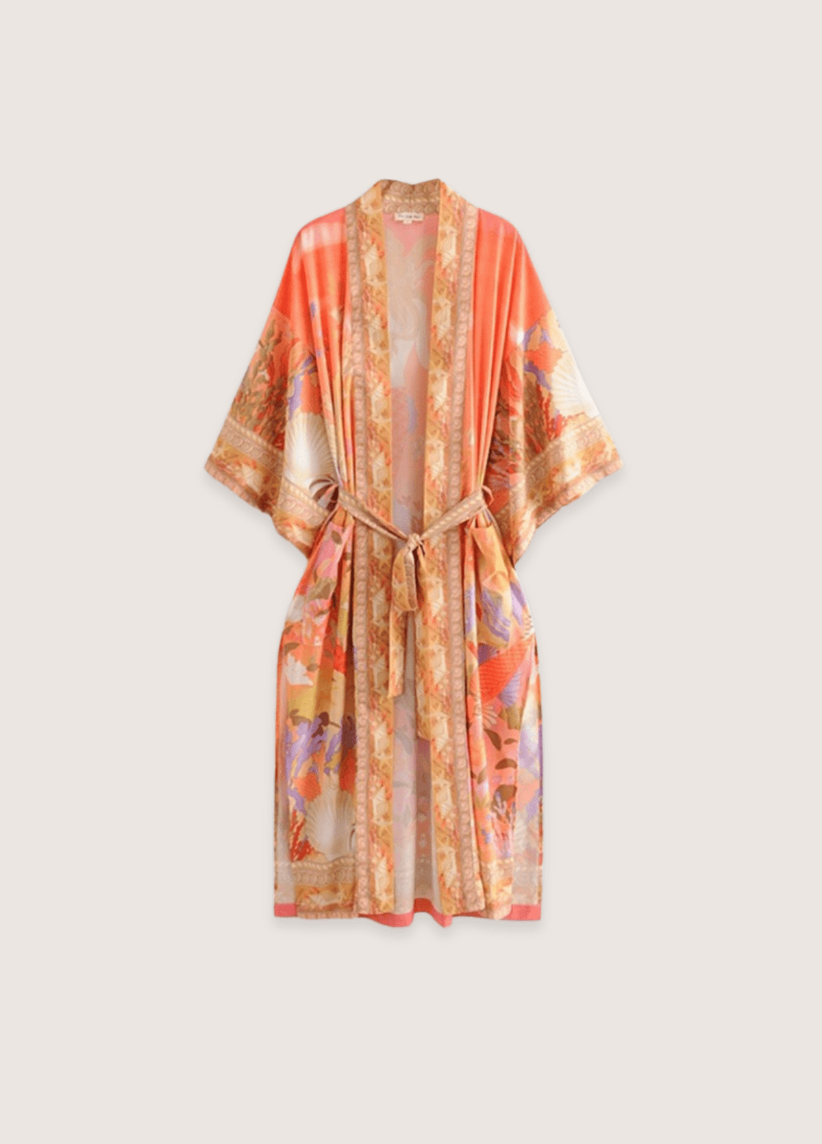 Kimono long femme motif vague pêche – Sirène