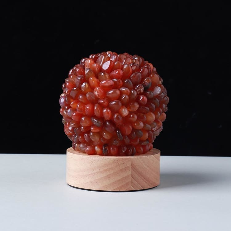 ATELIER-TIBET Lampe de Chevet en Agate Rouge – Lumière & Énergie Naturelle