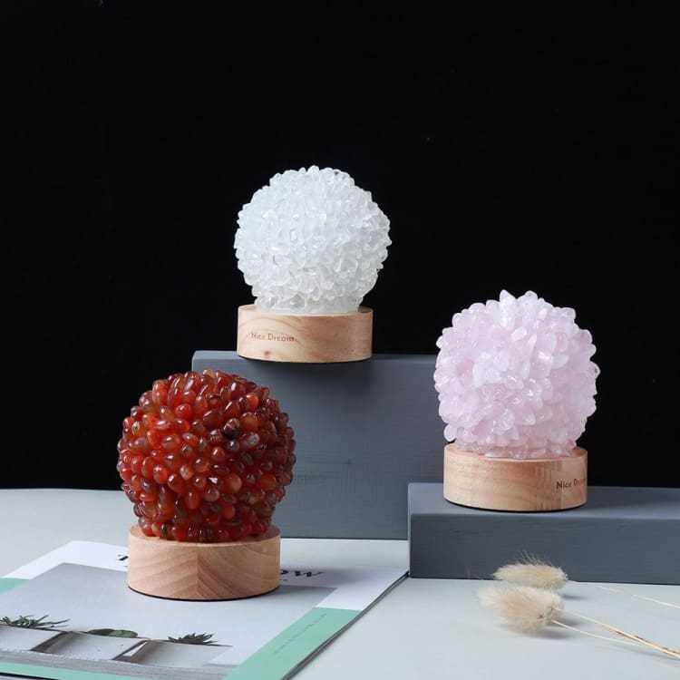 ATELIER-TIBET Lampe de Chevet en Agate Rouge – Lumière & Énergie Naturelle