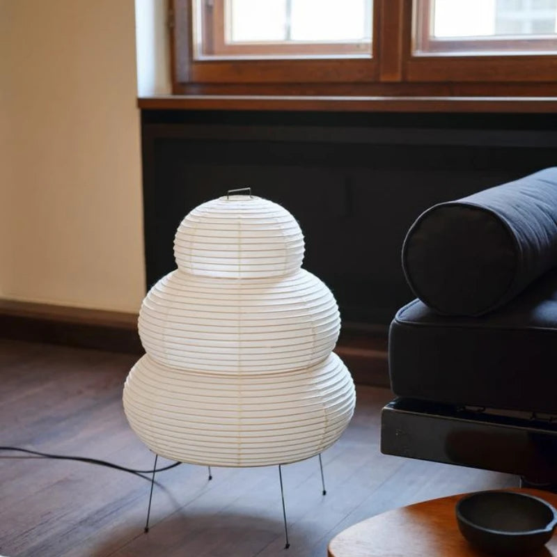 ATELIER-TIBET – Lampe Zen Style Japonais Papier & Métal – Lumière Douce & Éclairage Zen