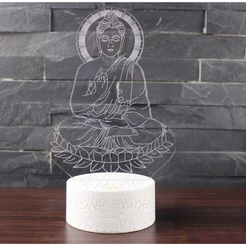 ATELIER-TIBET Lampe Zen 3D à 7 Couleurs – Projection Bouddha & Ambiance Relaxante pour Maison