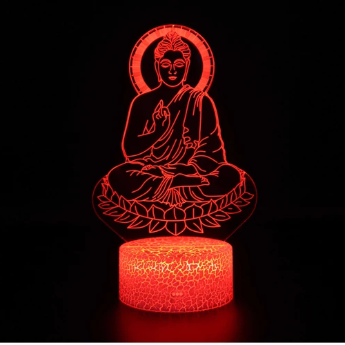 ATELIER-TIBET Lampe Zen 3D à 7 Couleurs – Projection Bouddha & Ambiance Relaxante pour Maison