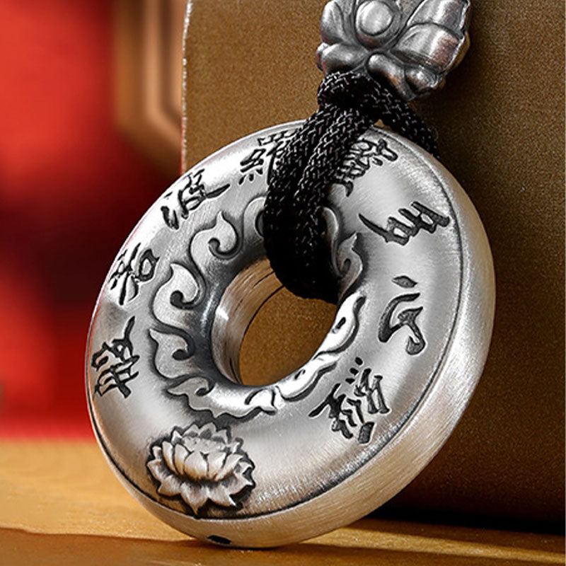 ATELIER-TIBET Collier Lotus & Boucle de Paix Argent 999 – Harmonie & Équilibre