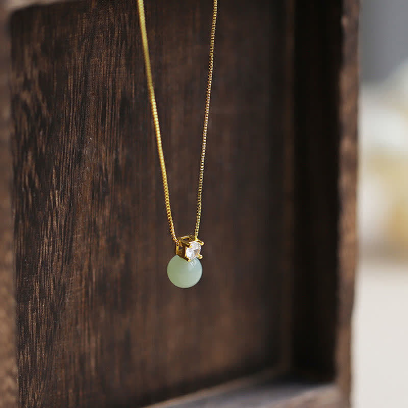 ATELIER-TIBET – Collier Lucky Bead en Jade Naturel