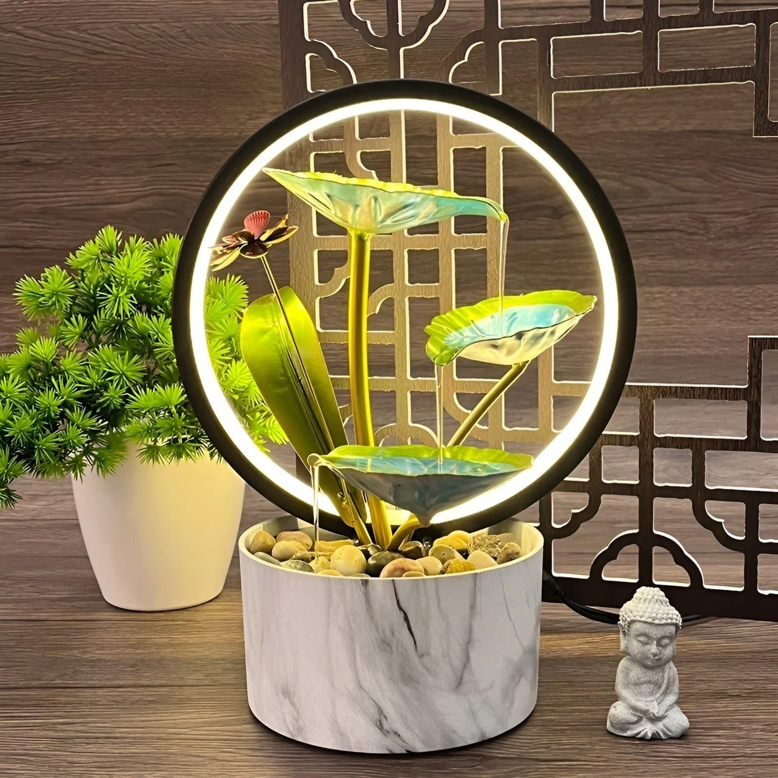 ATELIER-TIBET Lampe de Chevet – Éclairage Doux & Fonction Eau Apaisante pour Chambre & Salon