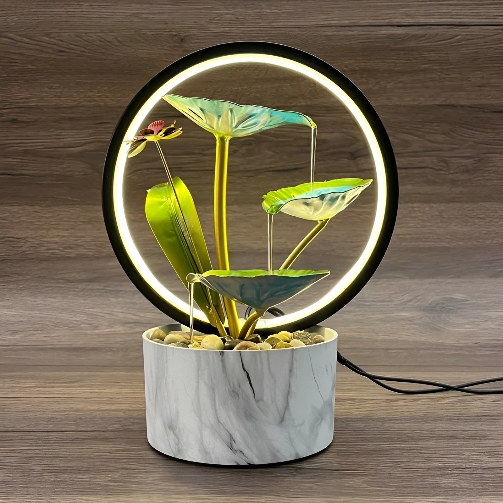 ATELIER-TIBET Lampe de Chevet – Éclairage Doux & Fonction Eau Apaisante pour Chambre & Salon