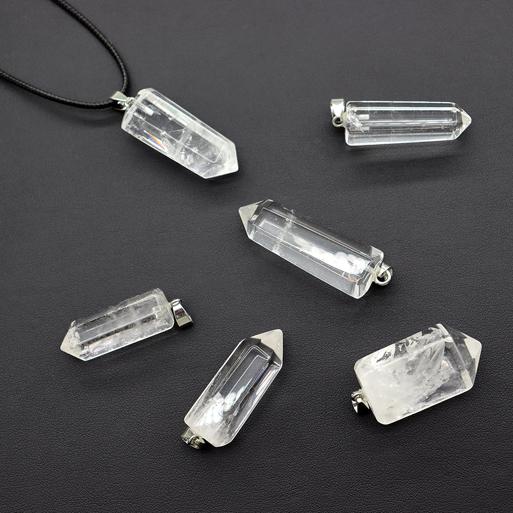 ATELIER-TIBET – Mini Pendentif Pointe en Quartz Clair Naturel – 20 à 30 mm
