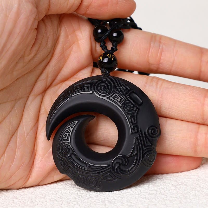 ATELIER-TIBET – Collier Force en Obsidienne Noire et Obsidienne de Glace Naturelles
