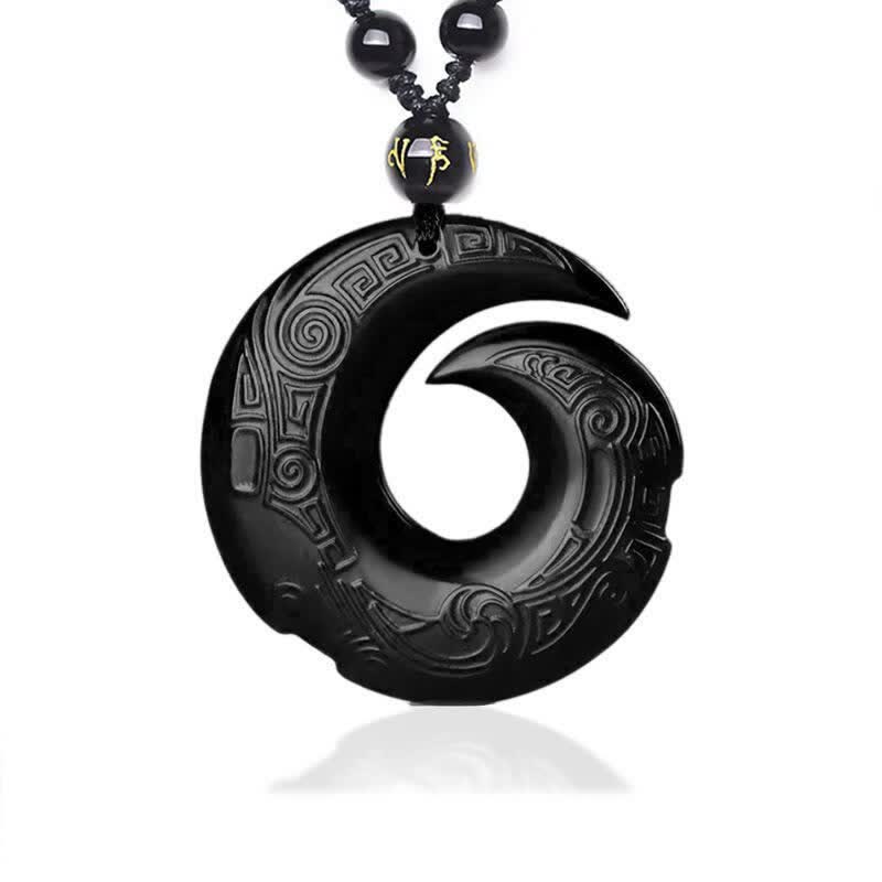 ATELIER-TIBET – Collier Force en Obsidienne Noire et Obsidienne de Glace Naturelles