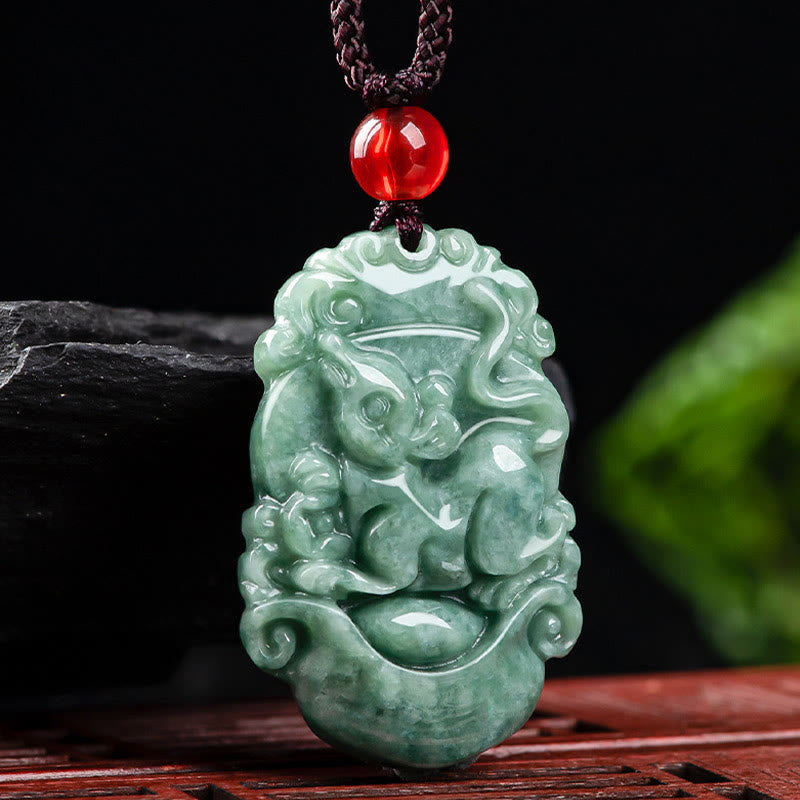 ATELIER-TIBET – Collier en Jade Naturel Zodiac Chinois (12 Signes)