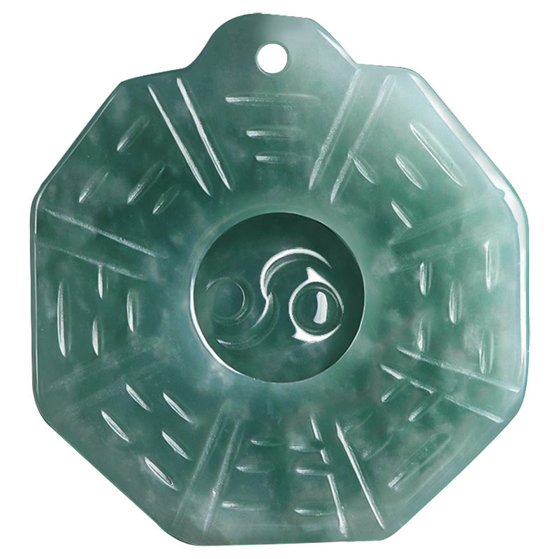 ATELIER-TIBET – Collier Feng Shui Bagua Yin Yang en Jade Naturel