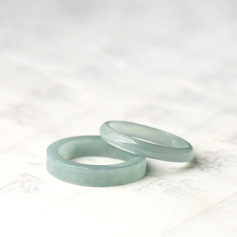 ATELIER-TIBET – Bague Chance & Prospérité en Jade Naturel – Anneau Symbolique Unisexe