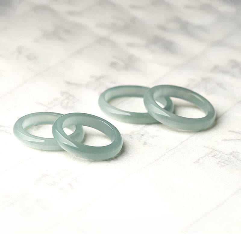 ATELIER-TIBET – Bague Chance & Prospérité en Jade Naturel – Anneau Symbolique Unisexe