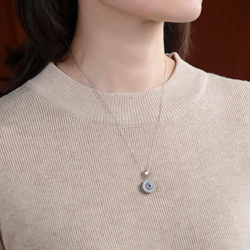 ATELIER-TIBET – Collier Mantra Om Mani Padme Hum en Argent Sterling 925 et Lazurite