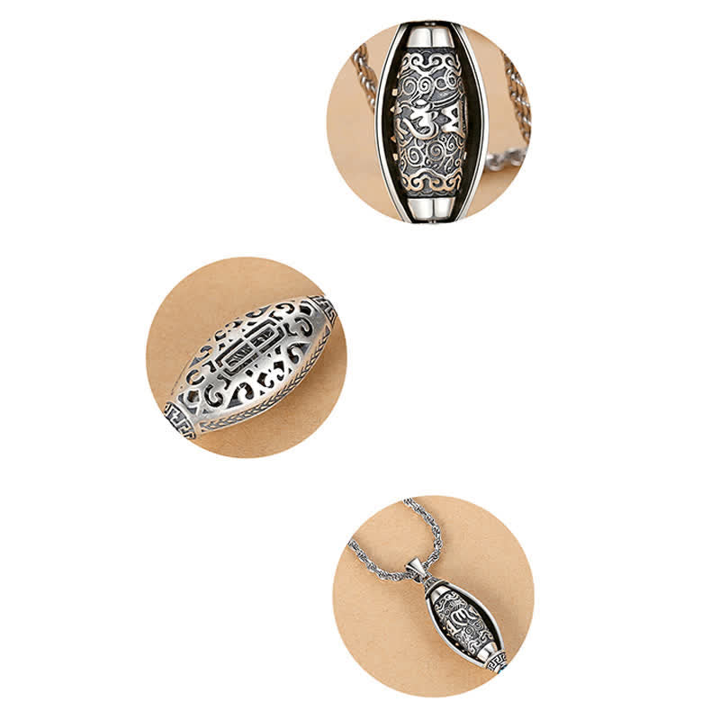 ATELIER-TIBET – Collier Rotatif Om Mani Padme Hum en Cuivre