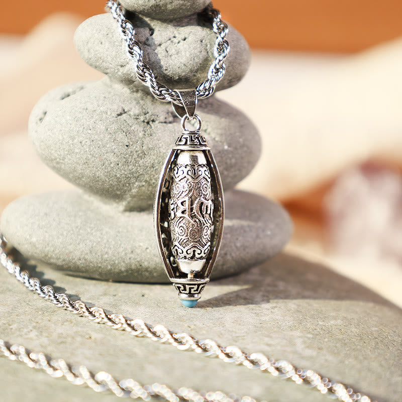 ATELIER-TIBET – Collier Rotatif Om Mani Padme Hum en Cuivre