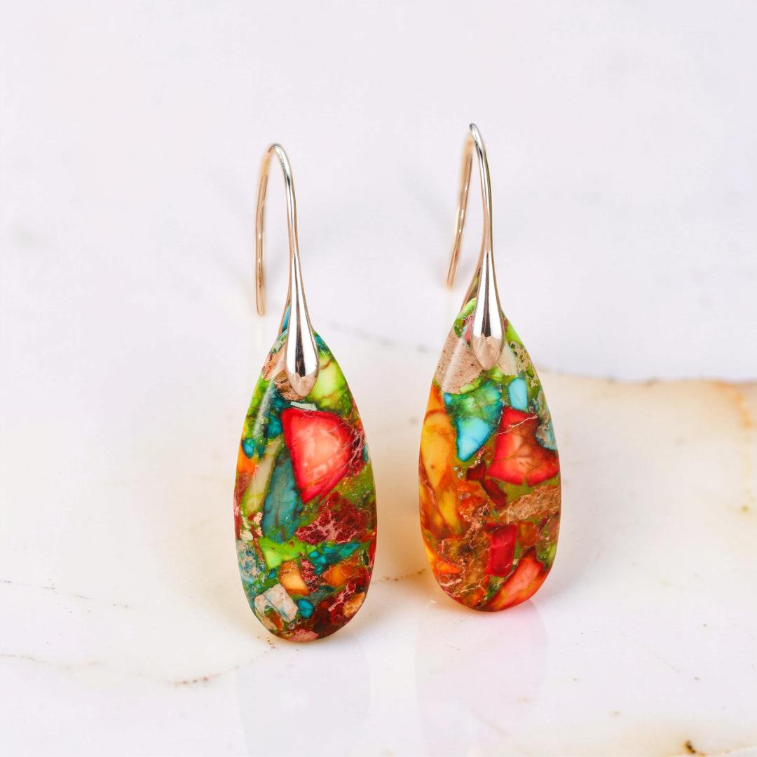ATELIER-TIBET – Boucles d’Oreilles Jaspe – Essence Sauvage