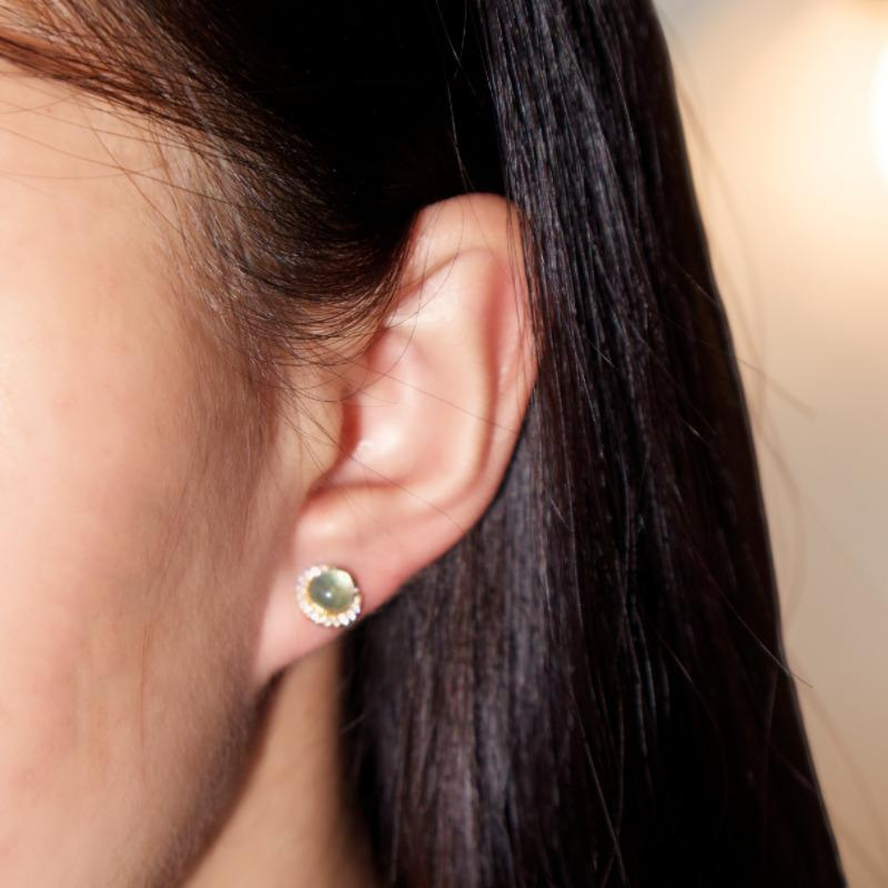 ATELIER-TIBET – Boucles d'oreilles Aigue marine – Éclat Céleste, Argent Plaqué Or