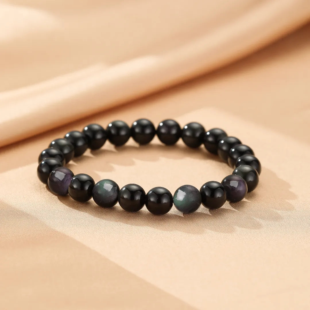 ATELIER-TIBET – Bracelet Obsidienne Arc-en-Ciel – Énergie Subtile