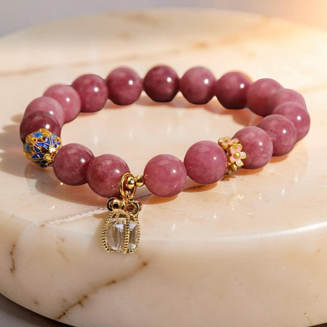 ATELIER-TIBET – Bracelet Tourmaline Rose et Cristal de Roche – Éveil du Cœur