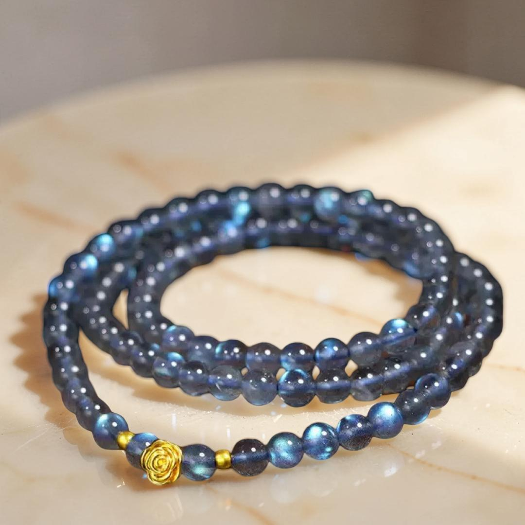 ATELIER-TIBET – Bracelet Labradorite – Rose Doré