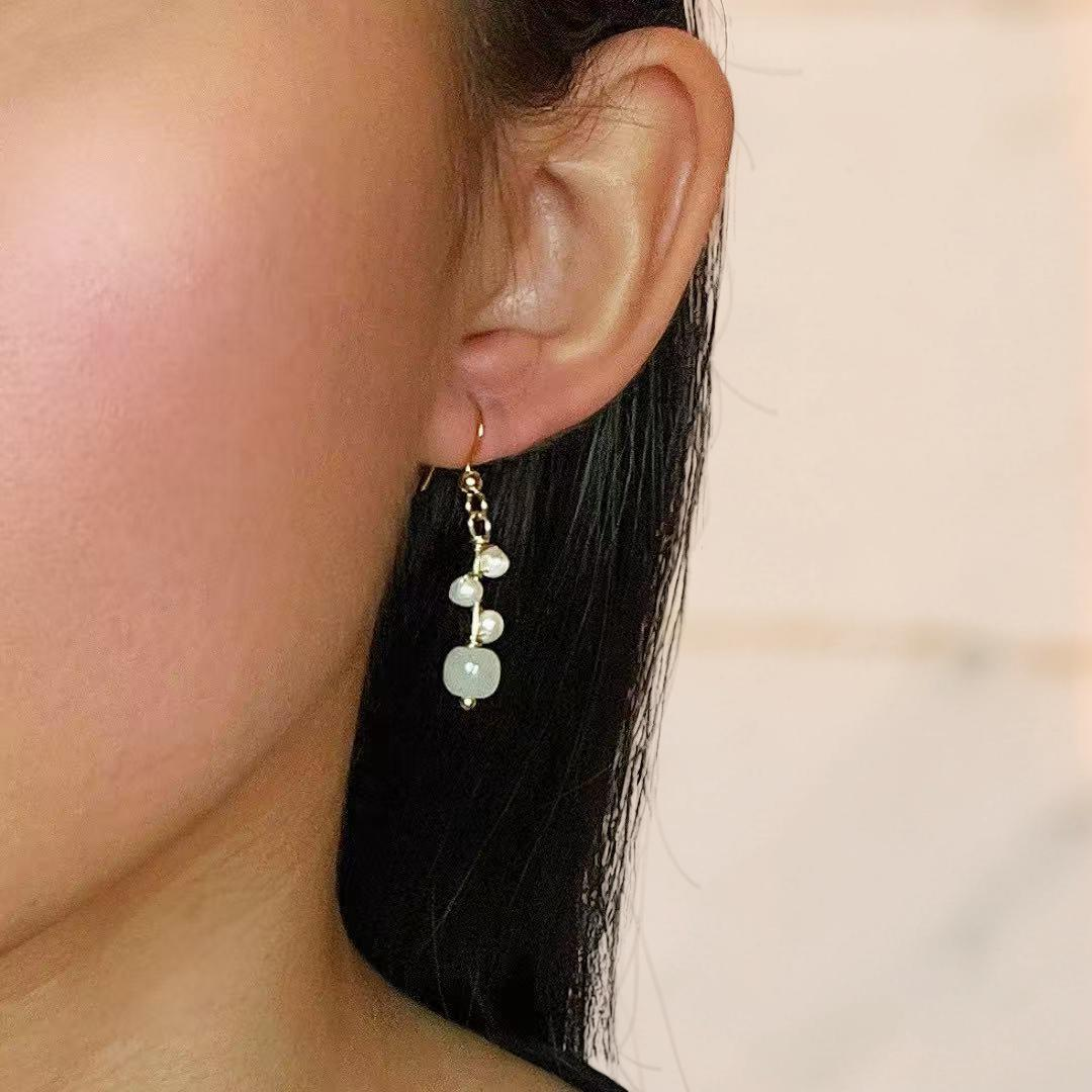 ATELIER-TIBET – Boucles d’Oreilles Jade Néphrite et Perle – Équilibre Naturel